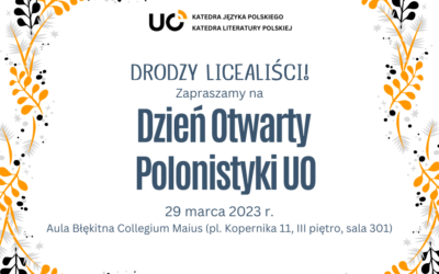Dzień Otwarty Polonistyki UO 2023